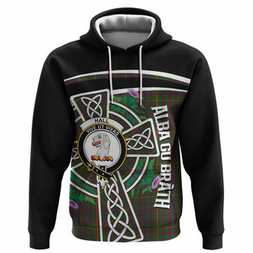 Hall Tartan Crest Hoodie Scottish Thistle Celtic Cross Alba Gu Brath