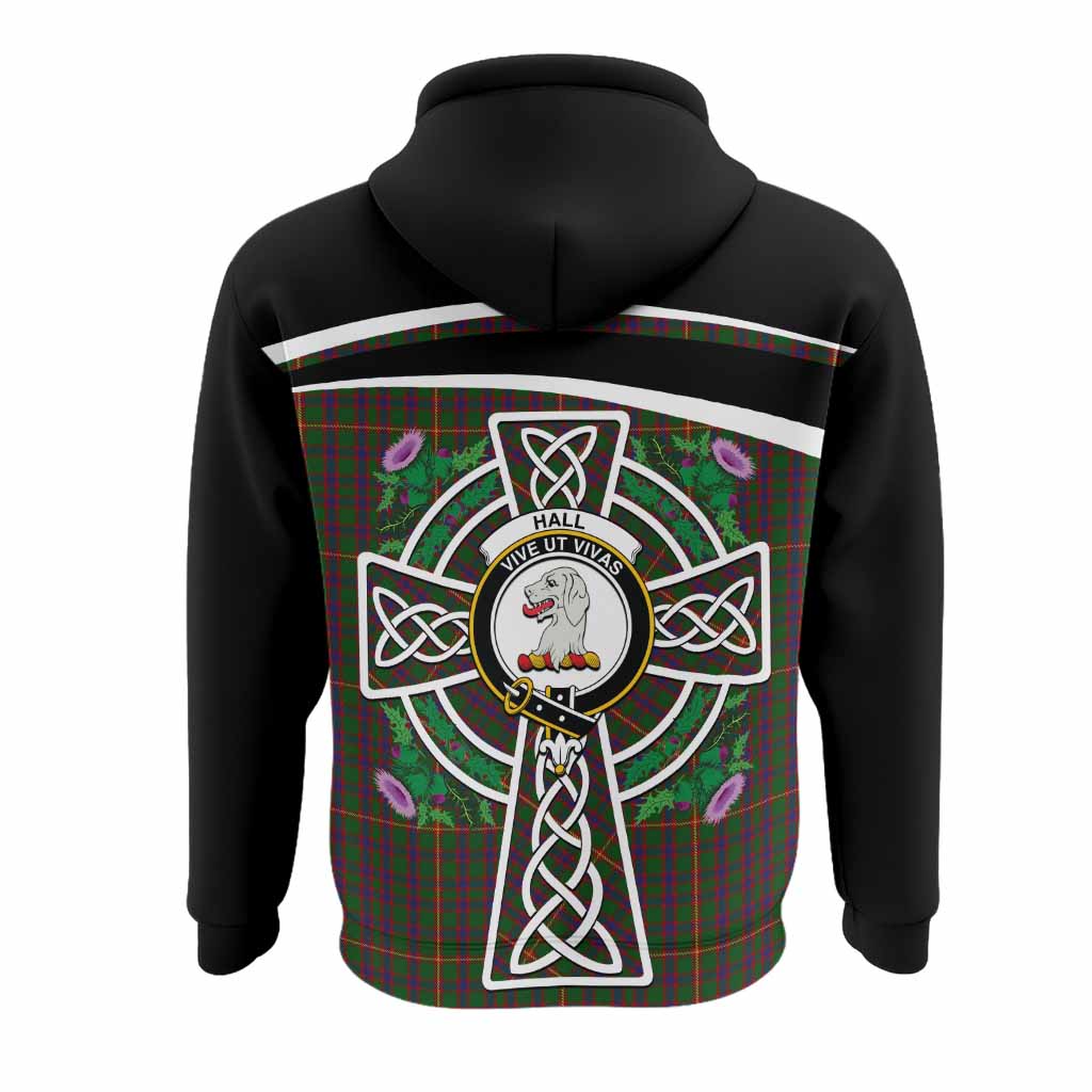 Hall Tartan Crest Hoodie Scottish Thistle Celtic Cross Alba Gu Brath