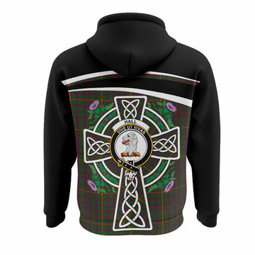 Hall Tartan Crest Hoodie Scottish Thistle Celtic Cross Alba Gu Brath