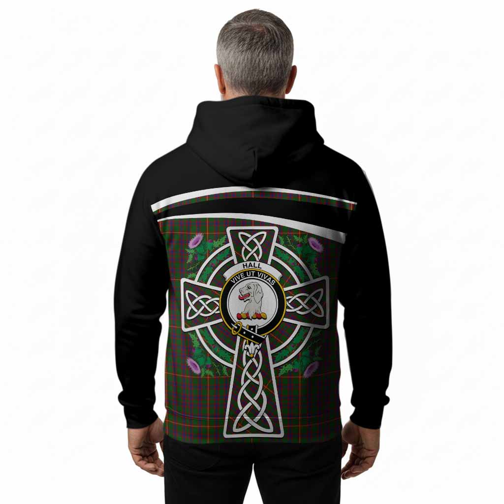 Hall Tartan Crest Hoodie Scottish Thistle Celtic Cross Alba Gu Brath