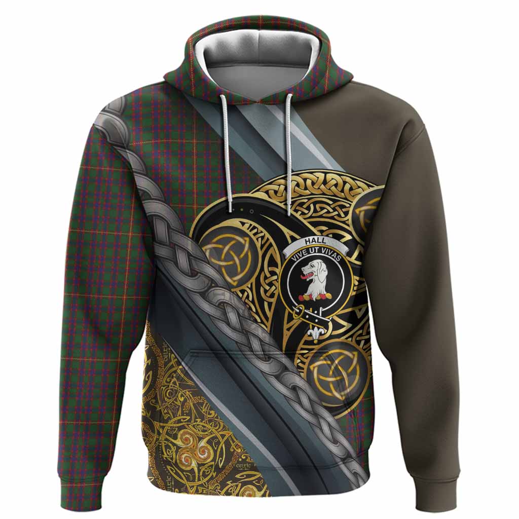 Hall Tartan Crest Hoodie Scottish Triskele Celtic