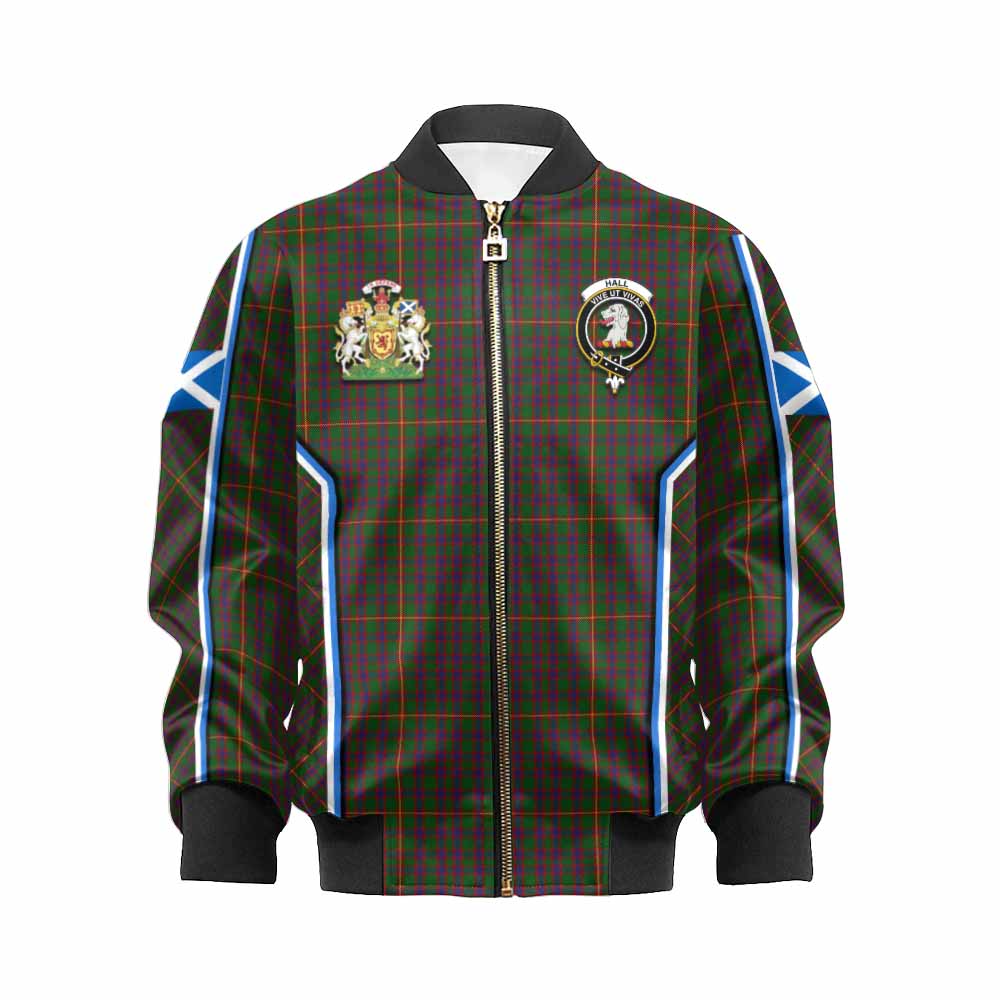 Hall Tartan Crest Kid Bomber Jacket Scotland Coat of Arm Flag Style - Tartan Vibes Clothing