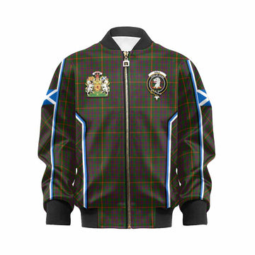 Hall Tartan Crest Kid Bomber Jacket Scotland Coat of Arm Flag Style - Tartan Vibes Clothing