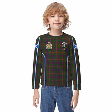 Hall Tartan Crest Kid Knitted Sweatshirt Scotland Coat of Arm Flag Style - Tartan Vibes Clothing