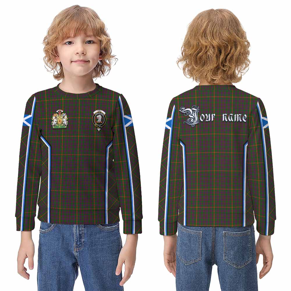 Hall Tartan Crest Kid Knitted Sweatshirt Scotland Coat of Arm Flag Style - Tartan Vibes Clothing