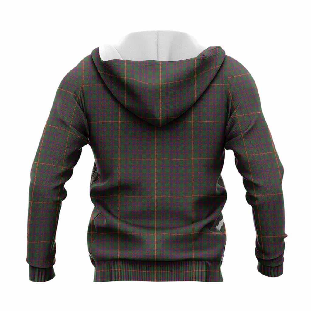 Hall Tartan Crest Knitted Hoodie Ferocious Lion Style