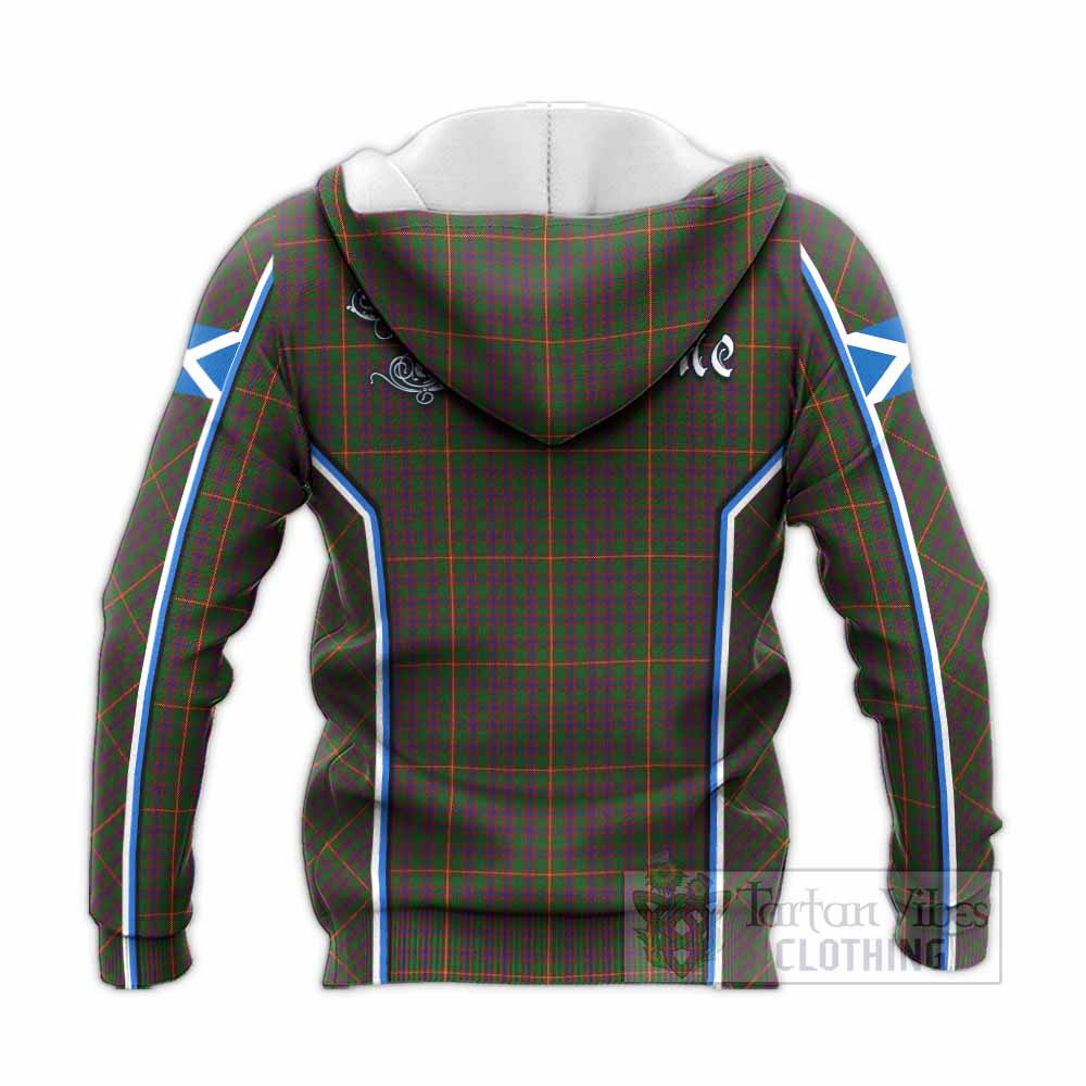 Hall Tartan Crest Knitted Hoodie Scotland Coat of Arm Flag Style - Tartan Vibes Clothing