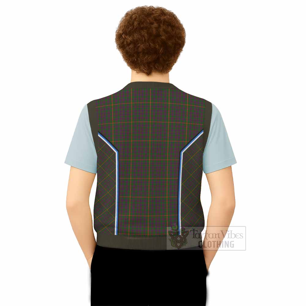 Hall Tartan Crest Knitted V-Neck Vest Scotland Coat of Arm Flag Style - Tartan Vibes Clothing