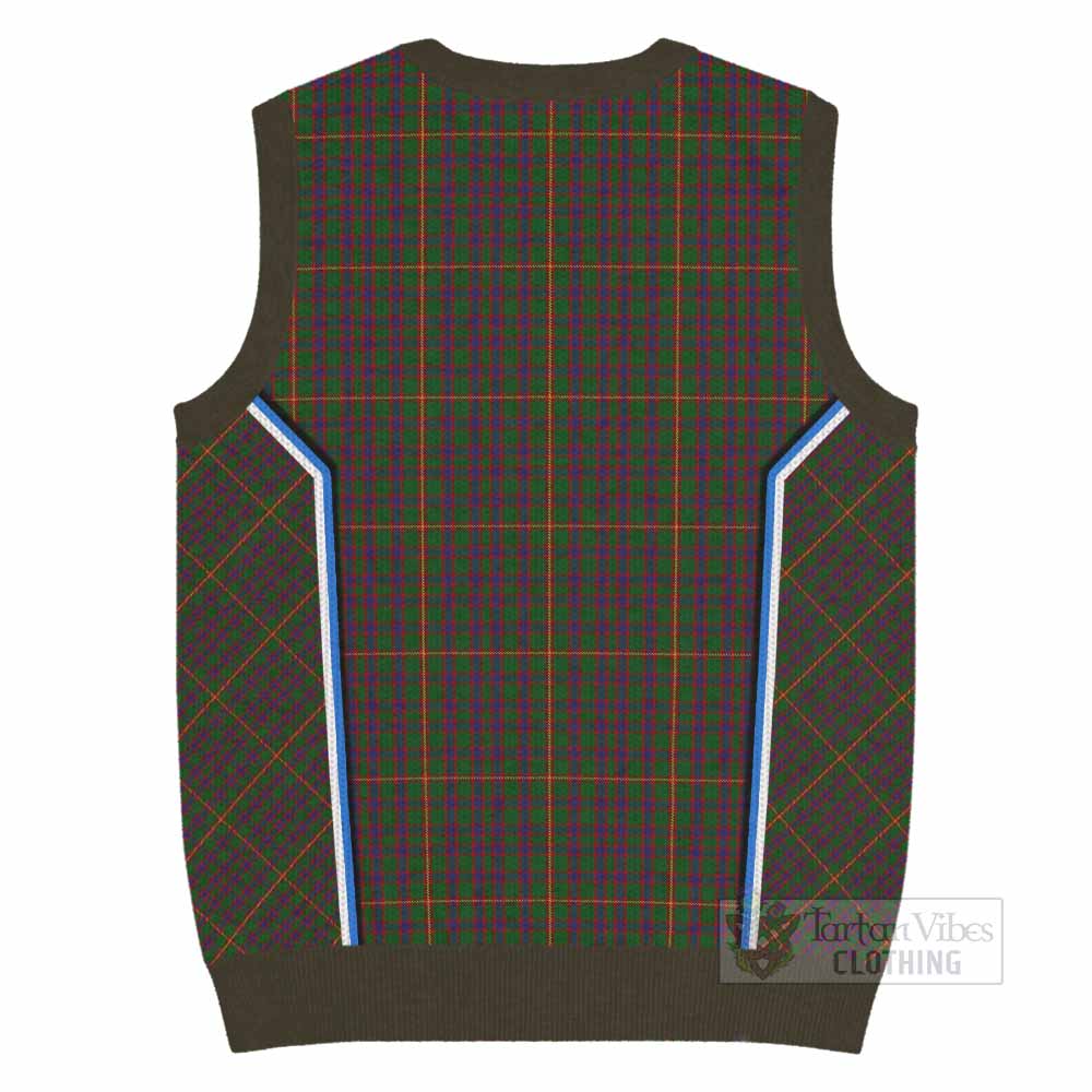 Hall Tartan Crest Knitted V-Neck Vest Scotland Coat of Arm Flag Style - Tartan Vibes Clothing