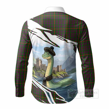 Hall Tartan Crest Loch Ness Monster Scottish Heritage Art Long Sleeve Button Shirts