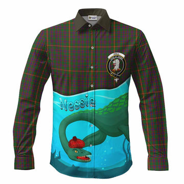 Hall Tartan Crest Long Sleeve Button Shirts Nessie Under Water