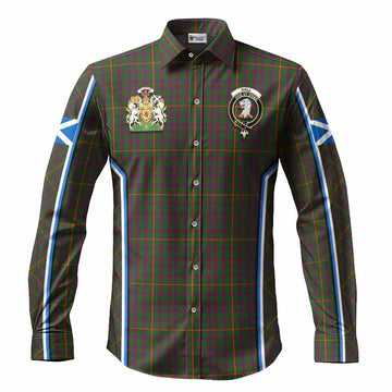 Hall Tartan Crest Long Sleeve Button Shirts Scotland Coat of Arm Flag Style