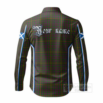 Hall Tartan Crest Long Sleeve Button Shirts Scotland Coat of Arm Flag Style
