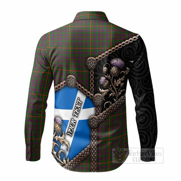 Hall Tartan Crest Long Sleeve Button Shirts Scottish Thistle Loch Ness Monster