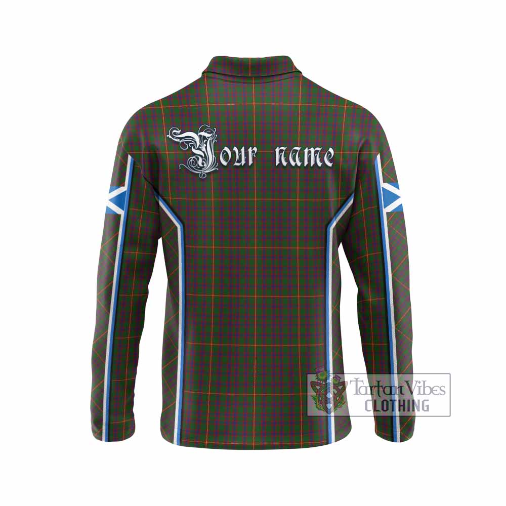 Hall Tartan Crest Long Sleeve Polo Shirt Scotland Coat of Arm Flag Style - Tartan Vibes Clothing