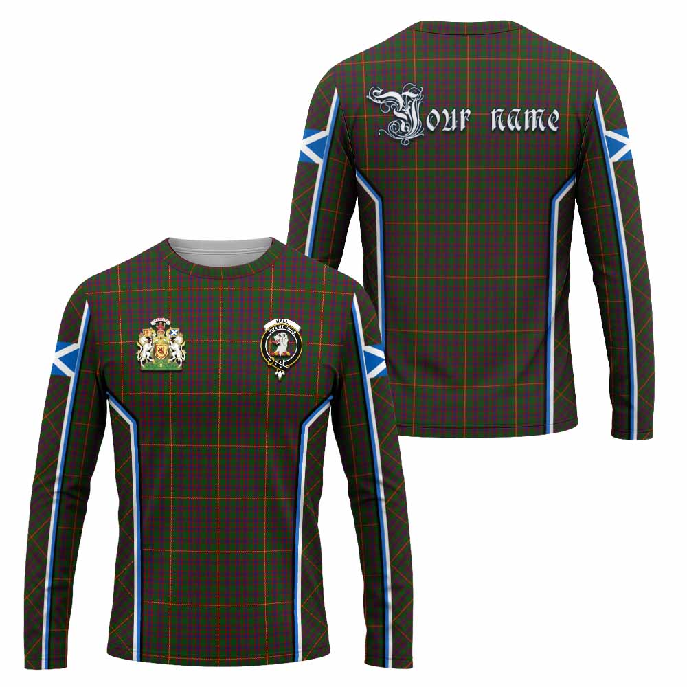 Hall Tartan Crest Long Sleeve T-Shirt Scotland Coat of Arm Flag Style - Tartan Vibes Clothing