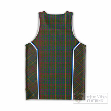 Hall Tartan Crest Men Tank Top Scotland Coat of Arm Flag Style