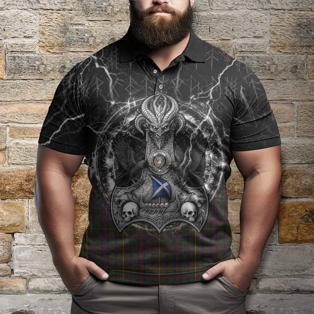Hall Tartan Crest Polo Shirt Celtic Odin's Raven Legacy
