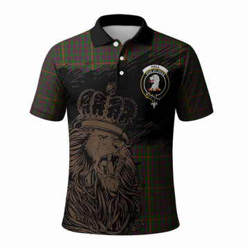 Hall Tartan Crest Polo Shirt Crowned Lion Heritage Style