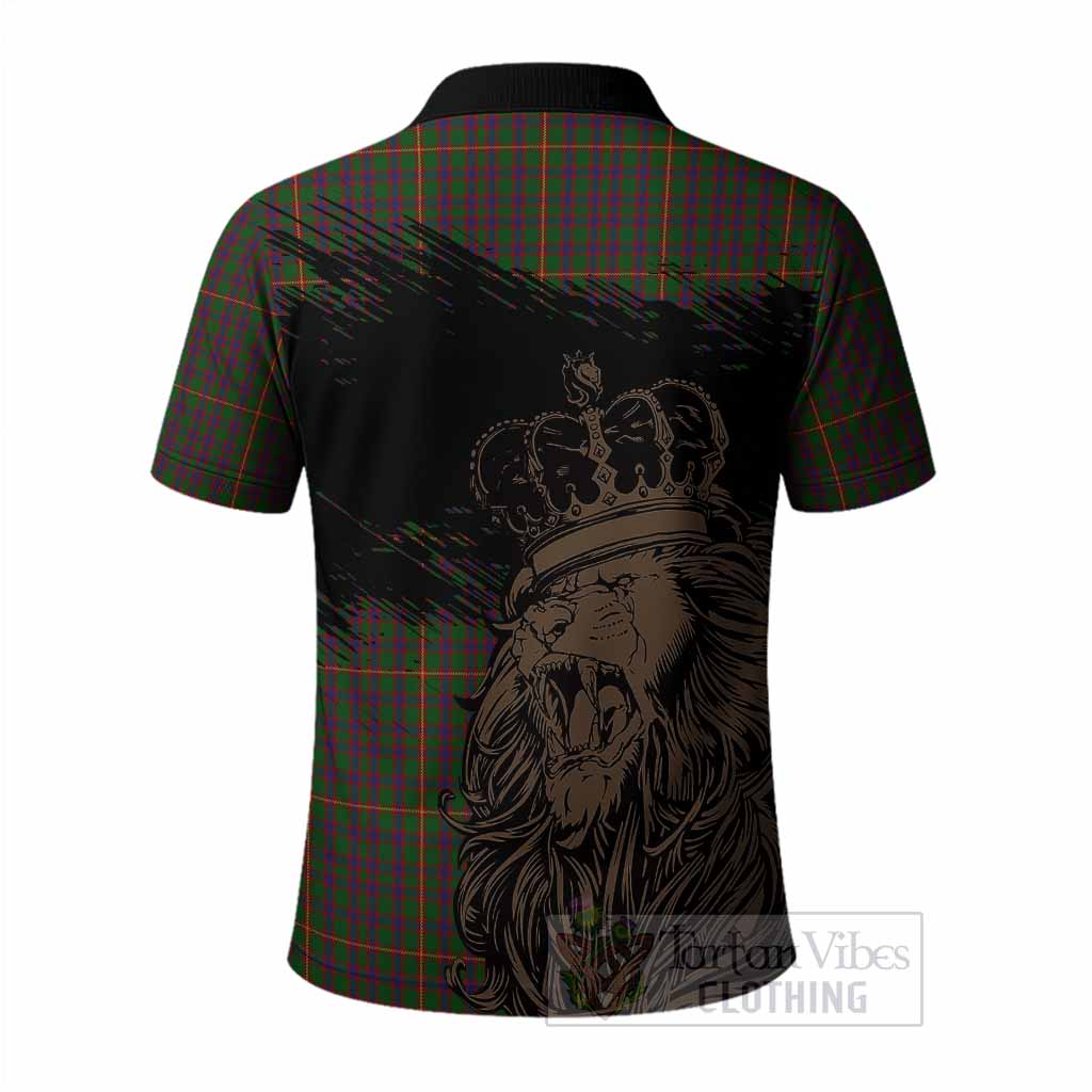 Hall Tartan Crest Polo Shirt Crowned Lion Heritage Style