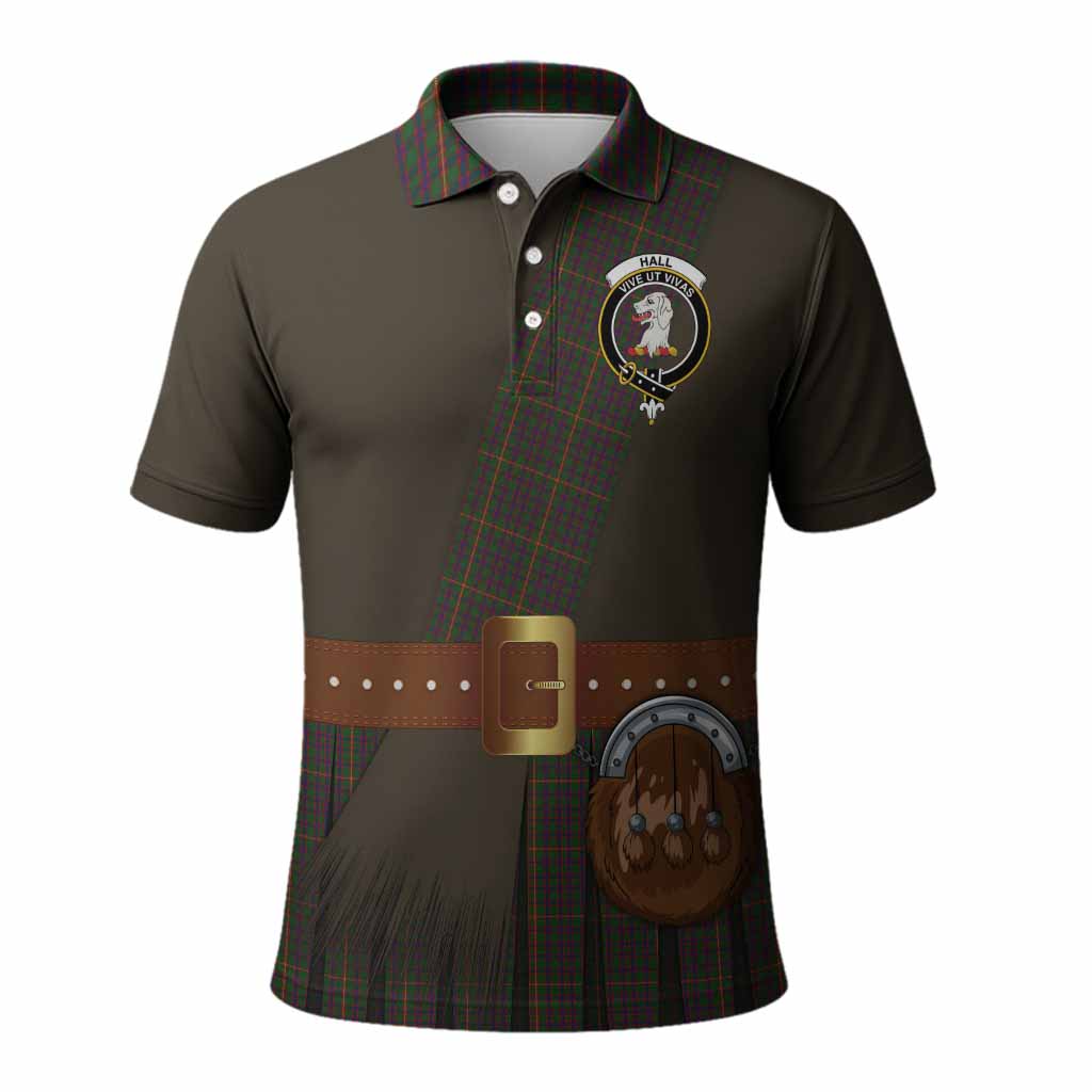Hall Tartan Crest Polo Shirt Kilt Costume Style