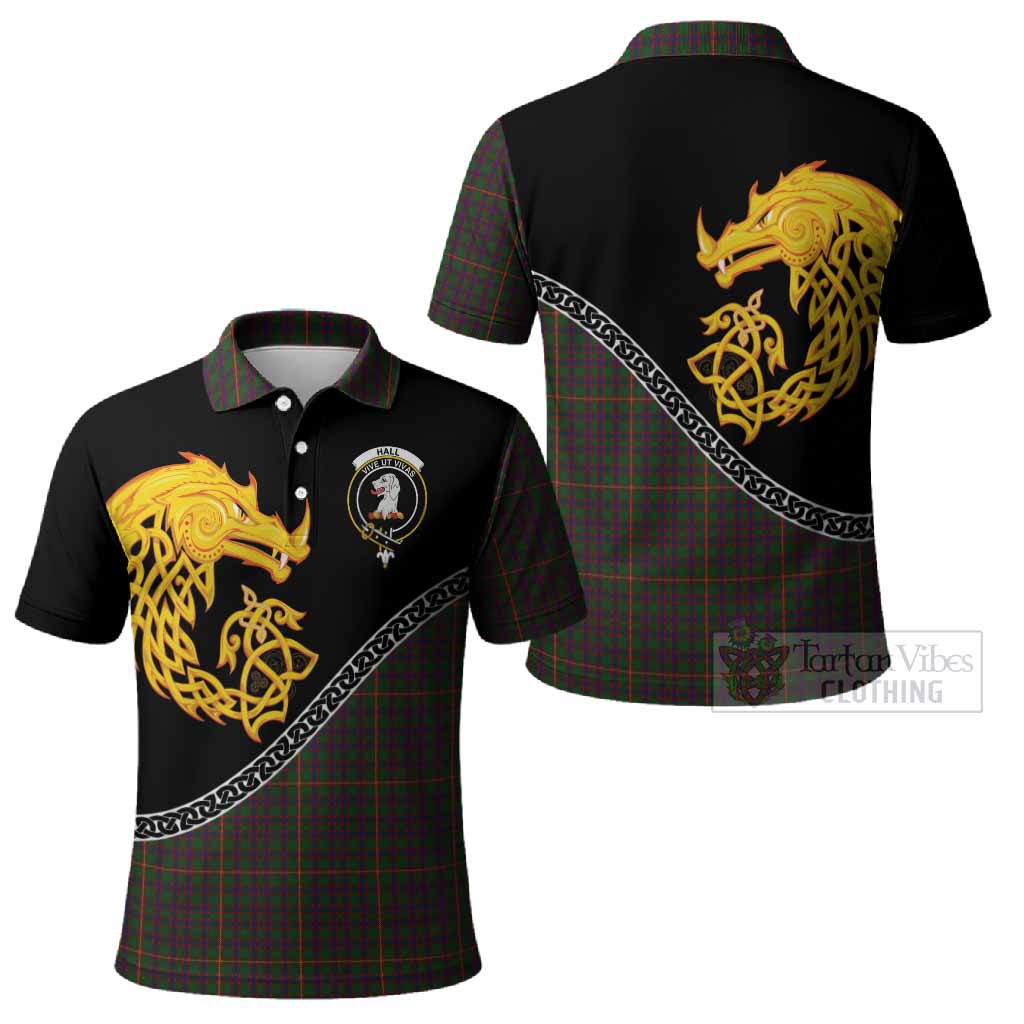 Hall Tartan Crest Polo Shirt Legendary Dragon Knot Half Style