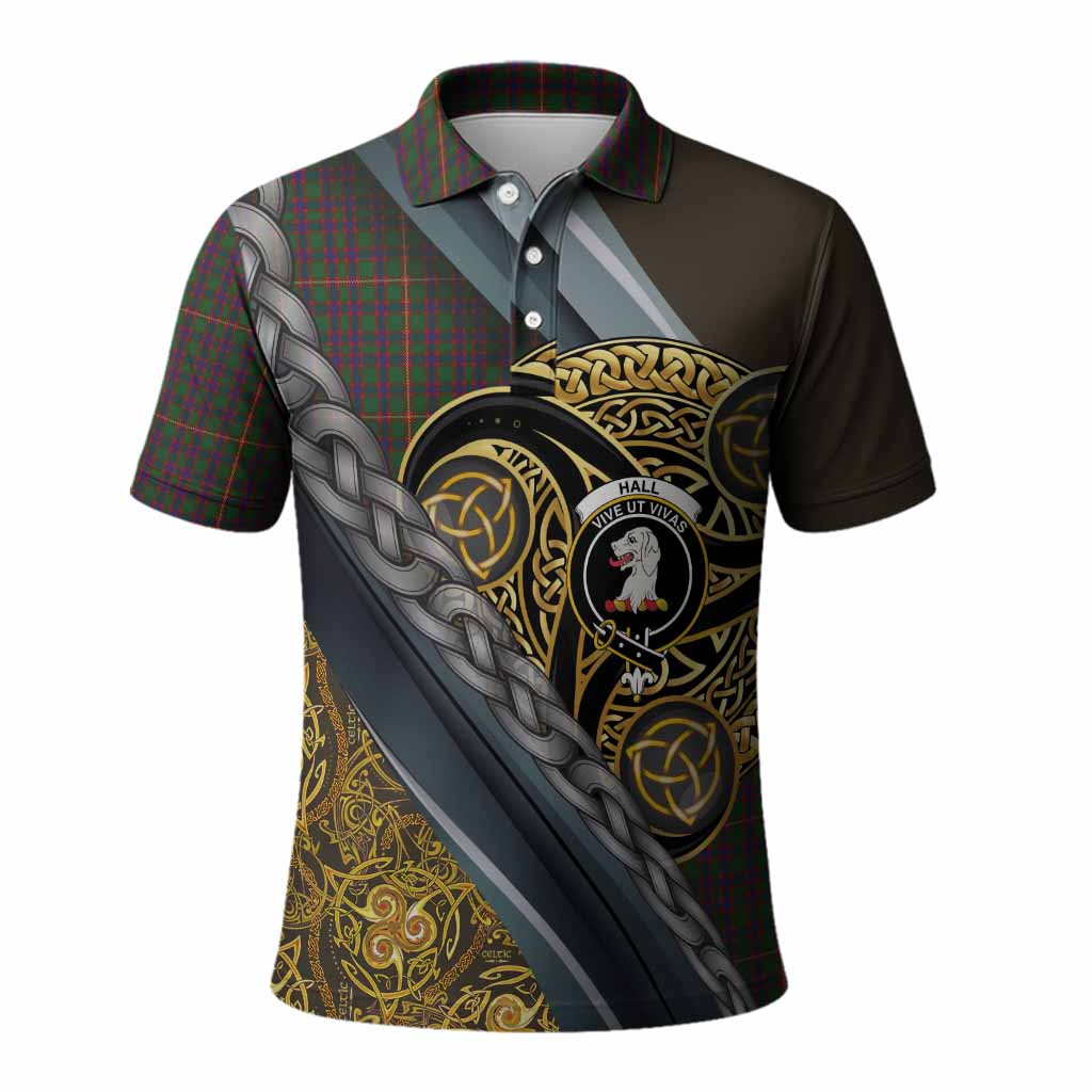 Hall Tartan Crest Polo Shirt Scottish Triskele Celtic
