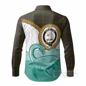 Hall Tartan Crest Scottish Loch Ness Monster Long Sleeve Button Shirts Happy Ness Scotland Celtic Knot