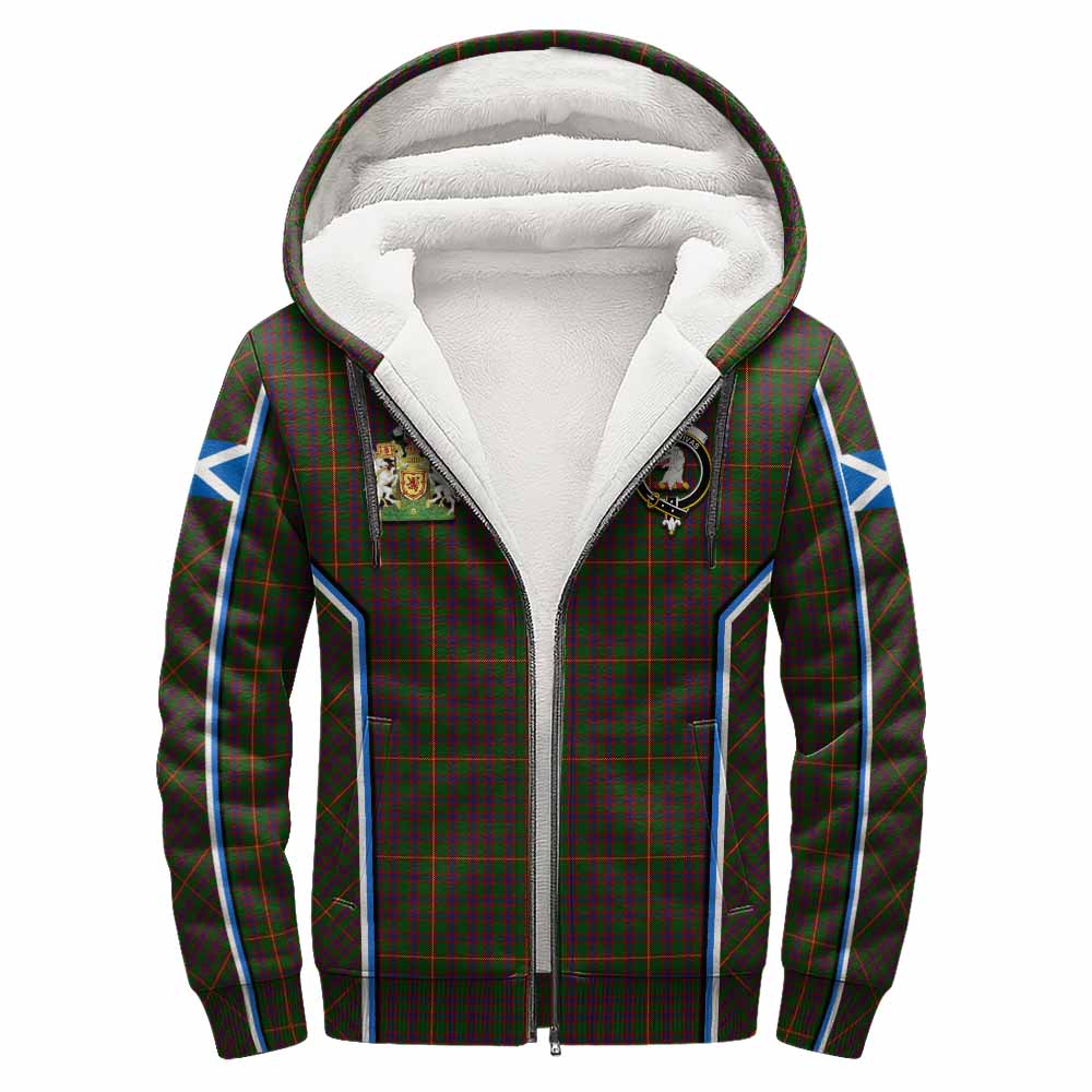 Hall Tartan Crest Sherpa Hoodie Scotland Coat of Arm Flag Style - Tartan Vibes Clothing