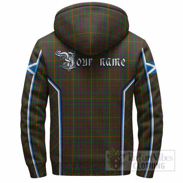 Hall Tartan Crest Sherpa Hoodie Scotland Coat of Arm Flag Style