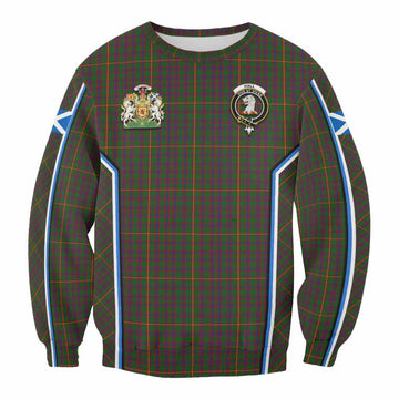 Hall Tartan Crest Sweatshirt Scotland Coat of Arm Flag Style