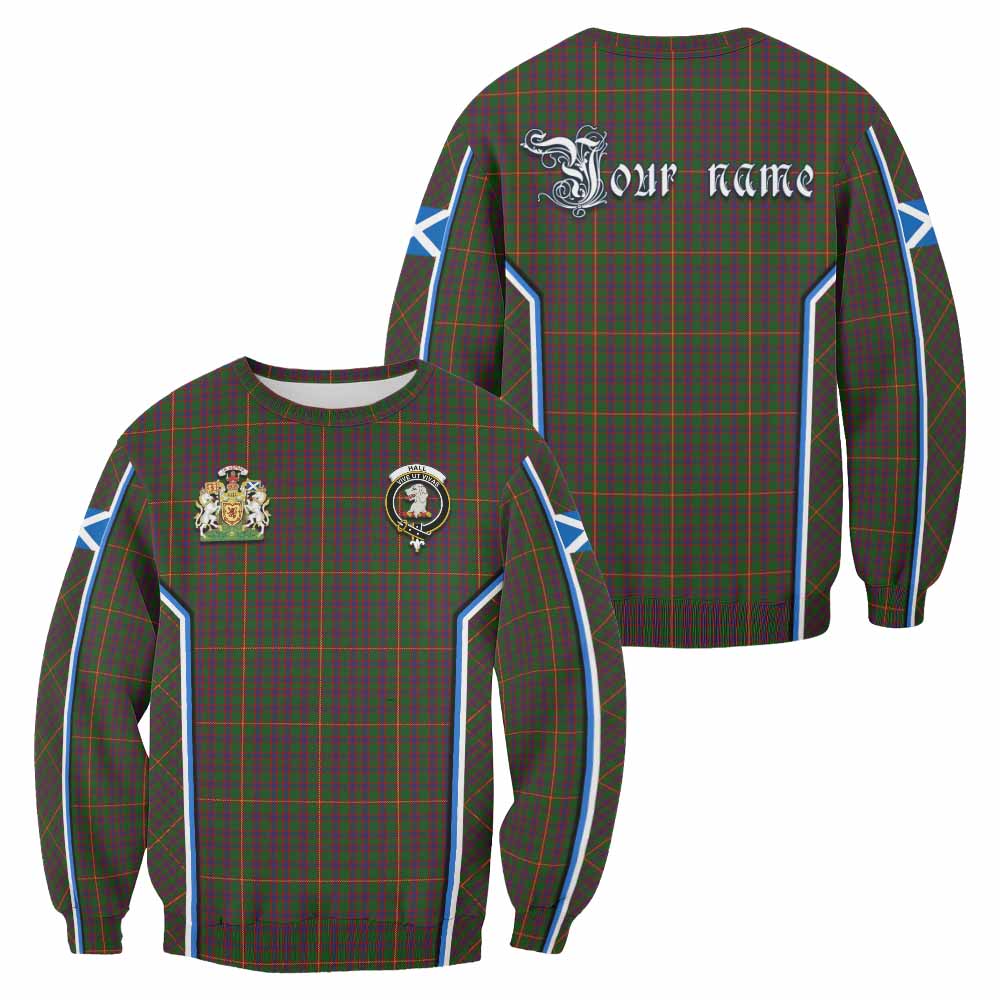 Hall Tartan Crest Sweatshirt Scotland Coat of Arm Flag Style - Tartan Vibes Clothing