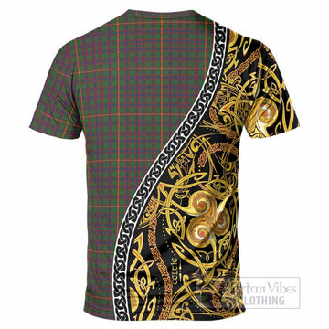Hall Tartan Crest T-Shirt Celtic Knot and Triple Trickle Spiral Symbols