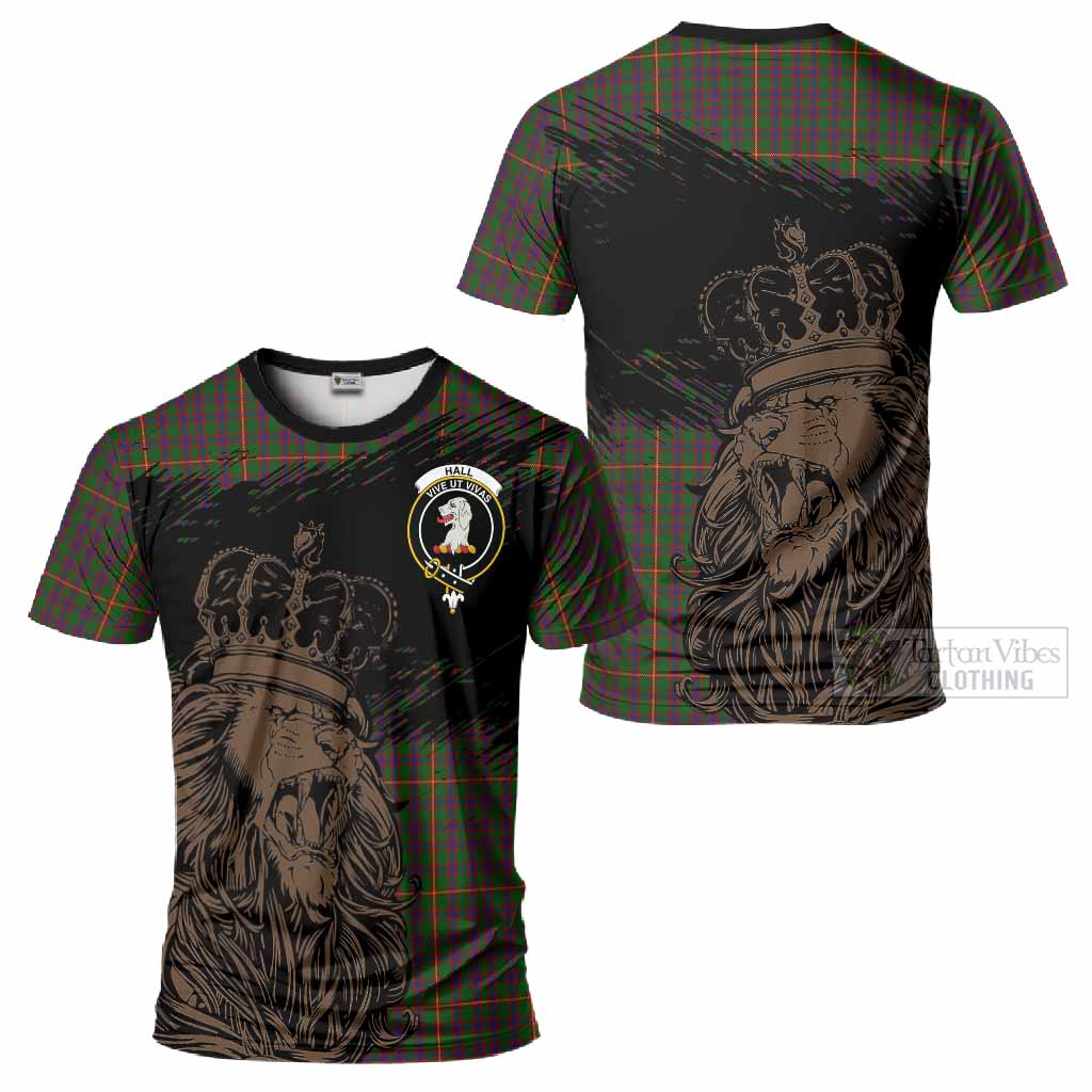 Hall Tartan Crest T-Shirt Crowned Lion Heritage Style