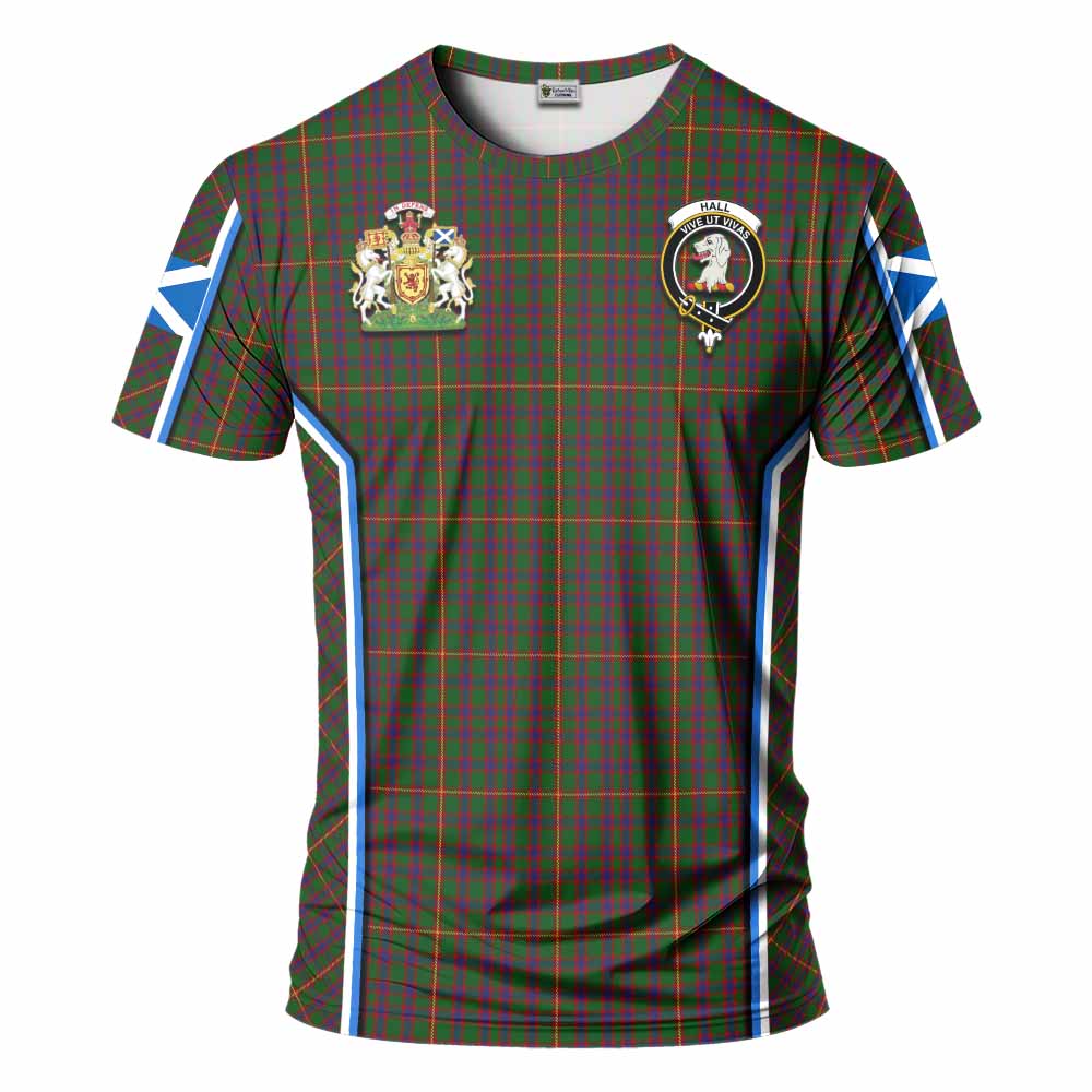 Hall Tartan Crest T-shirt Scotland Coat of Arm Flag Style - Tartan Vibes Clothing