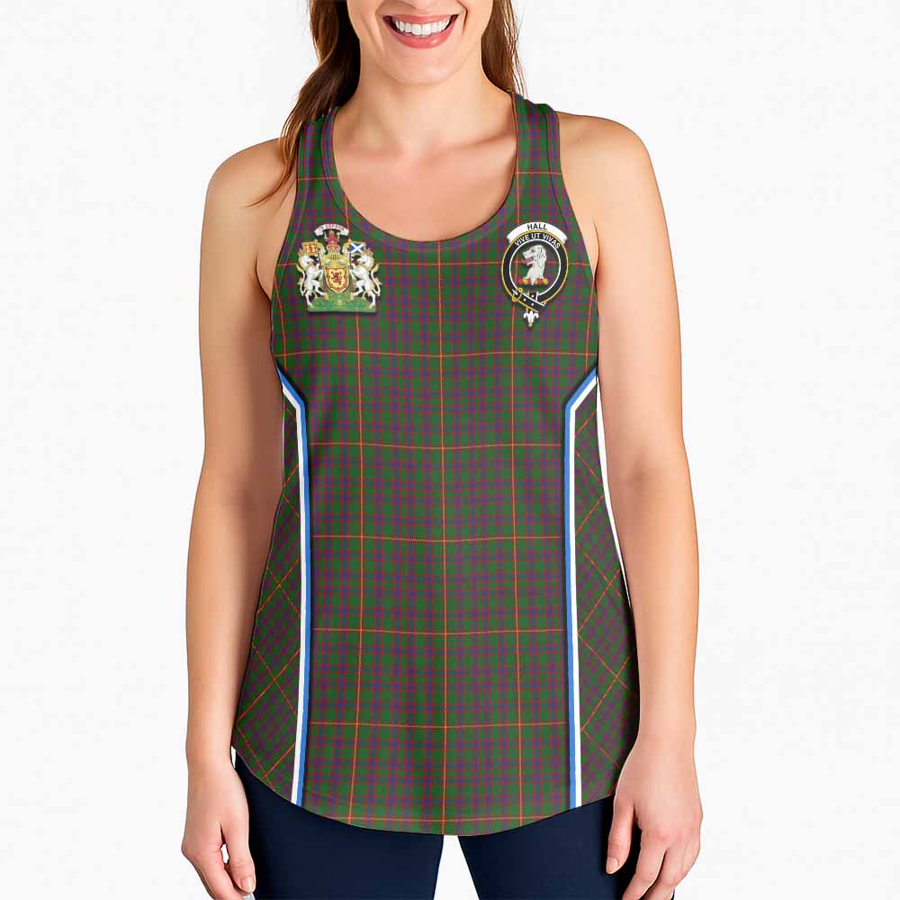 Hall Tartan Crest Women Racerback Tanks Scotland Coat of Arm Flag Style - Tartan Vibes Clothing