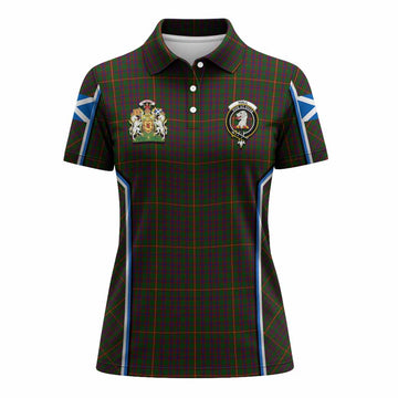 Hall Tartan Crest Women's Polo Shirt Scotland Coat of Arm Flag Style