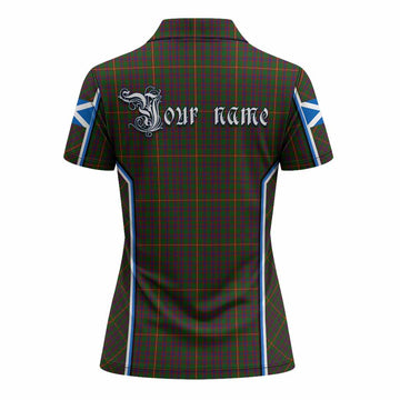 Hall Tartan Crest Women's Polo Shirt Scotland Coat of Arm Flag Style