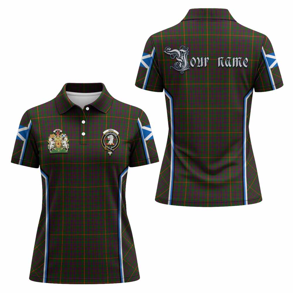 Hall Tartan Crest Women's Polo Shirt Scotland Coat of Arm Flag Style - Tartan Vibes Clothing
