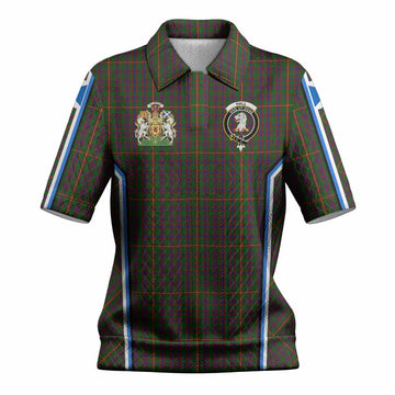 Hall Tartan Crest Women’s Polo Sweater Top Scotland Coat of Arm Flag Style