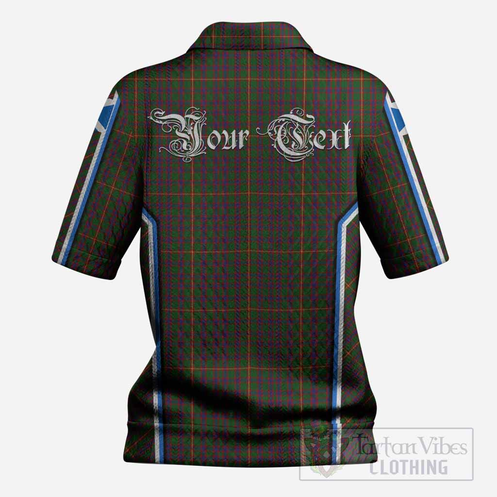 Hall Tartan Crest Women’s Polo Sweater Top Scotland Coat of Arm Flag Style