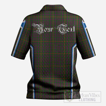 Hall Tartan Crest Women’s Polo Sweater Top Scotland Coat of Arm Flag Style