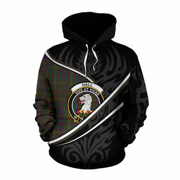 Hall Tartan Family Crest Cotton Hoodie Celtic Scottish Thistle Floral