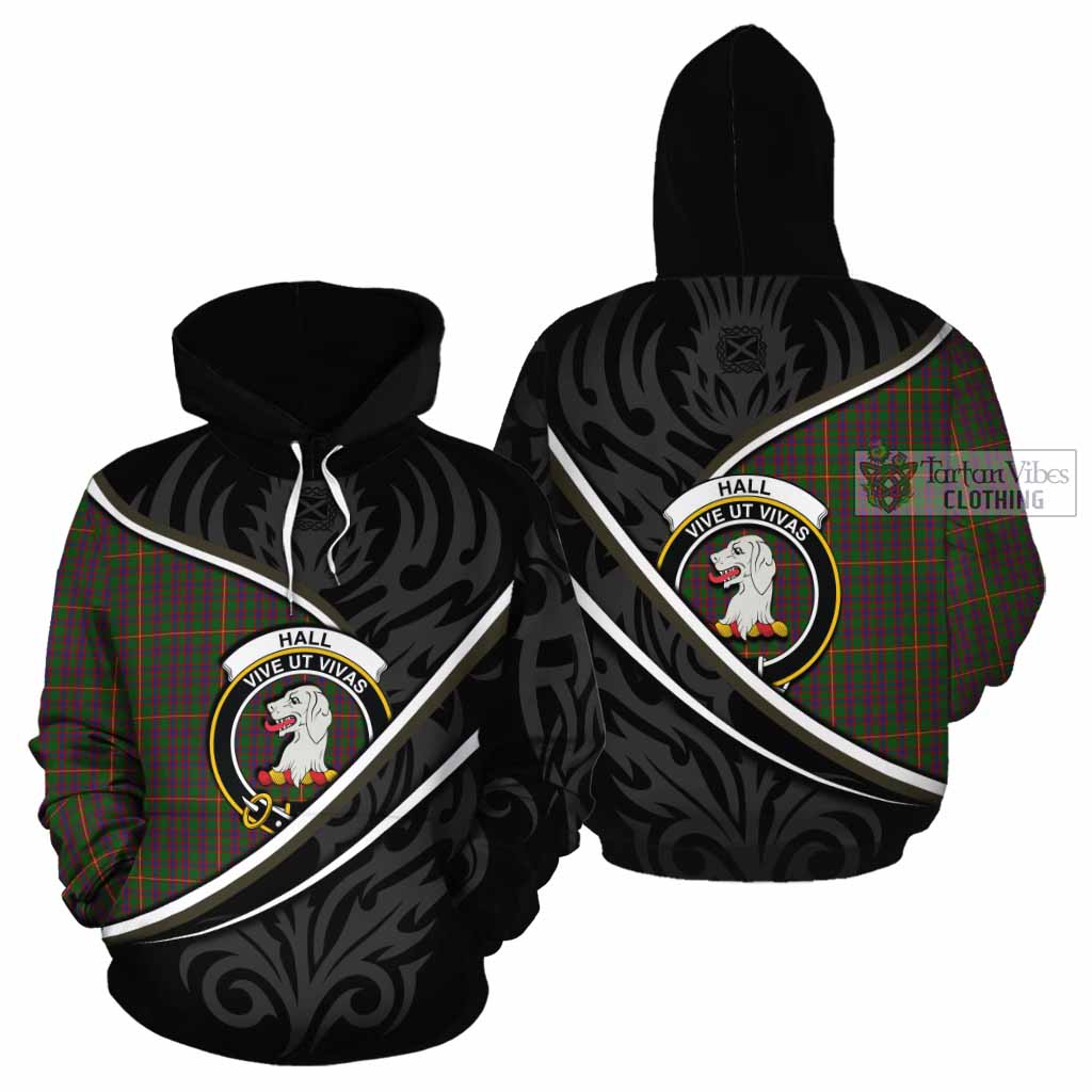 Hall Tartan Family Crest Cotton Hoodie Celtic Scottish Thistle Floral - Tartan Vibes Clothing
