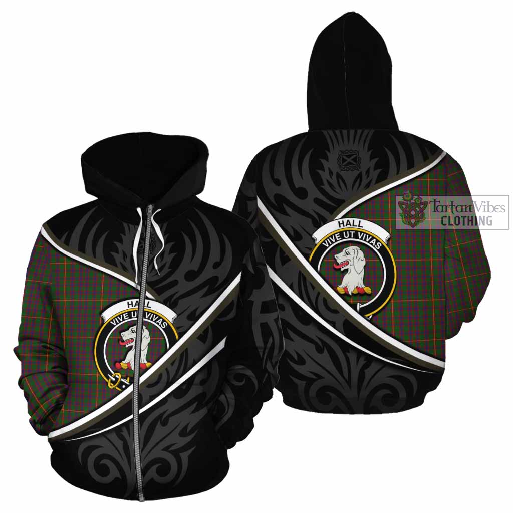 Hall Tartan Family Crest Cotton Hoodie Celtic Scottish Thistle Floral - Tartan Vibes Clothing
