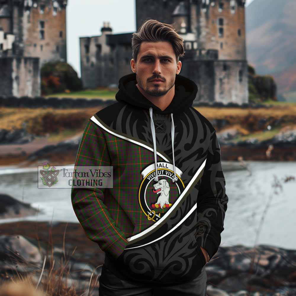 Hall Tartan Family Crest Cotton Hoodie Celtic Scottish Thistle Floral - Tartan Vibes Clothing