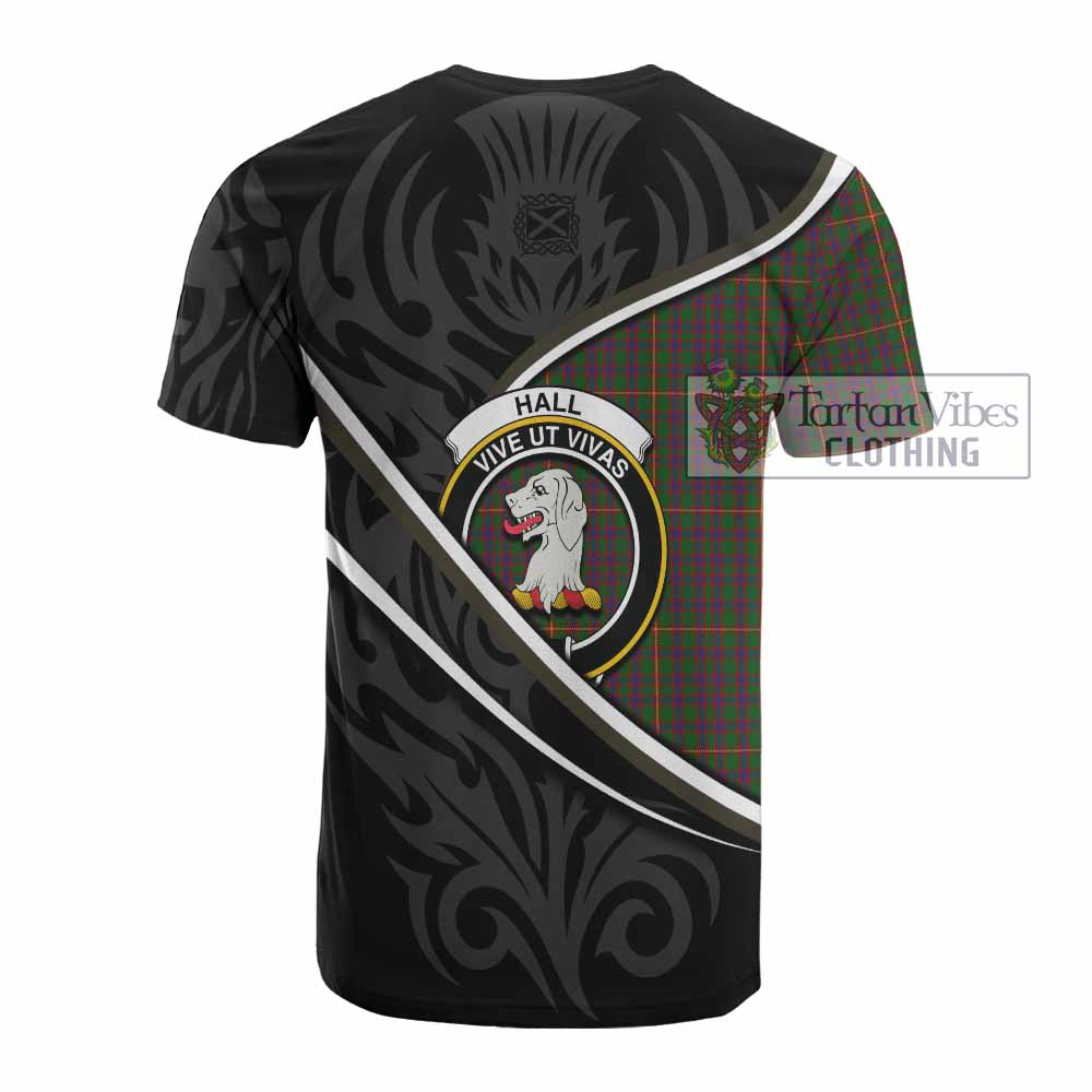 Hall Tartan Family Crest Cotton T-shirt Celtic Scottish Thistle Floral - Tartan Vibes Clothing