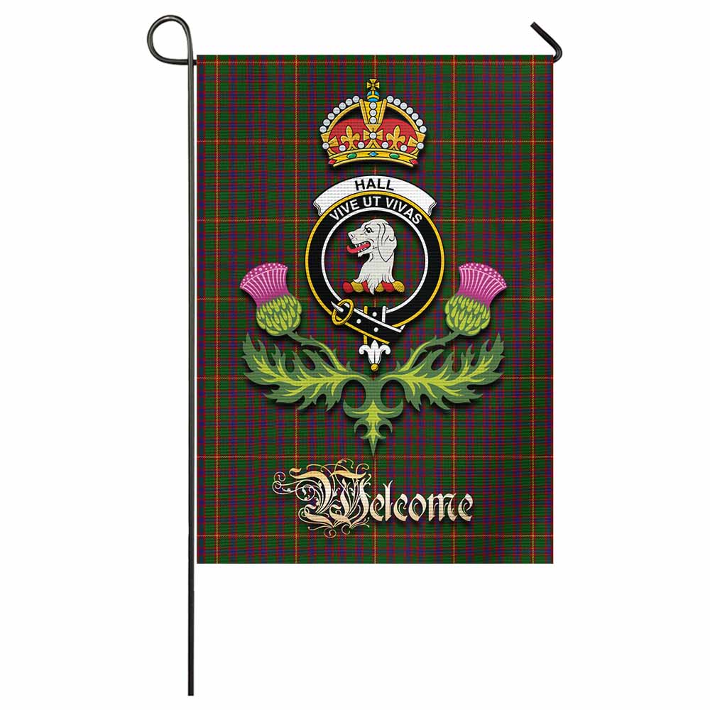 Hall Tartan Family Crest Garden Flag Royal Thistle Welcome Style - Tartan Vibes Clothing