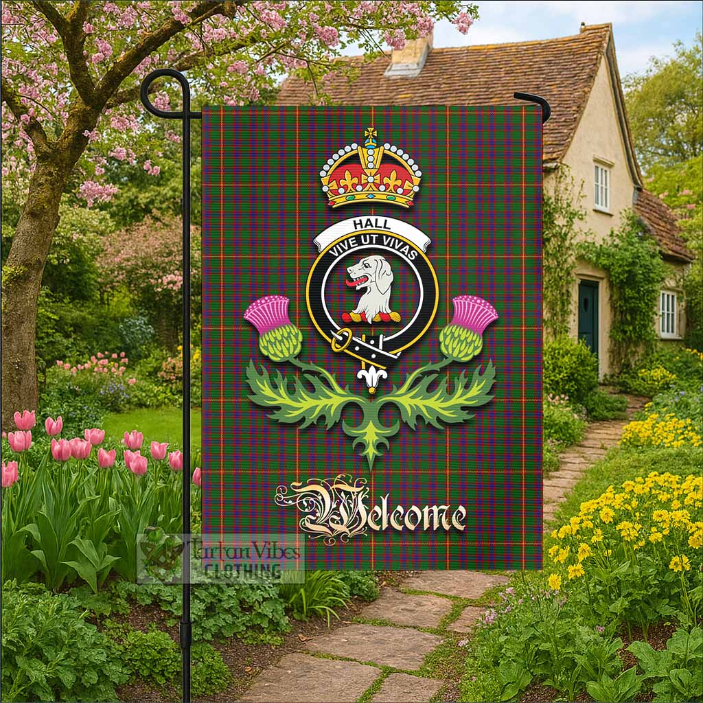 Hall Tartan Family Crest Garden Flag Royal Thistle Welcome Style - Tartan Vibes Clothing
