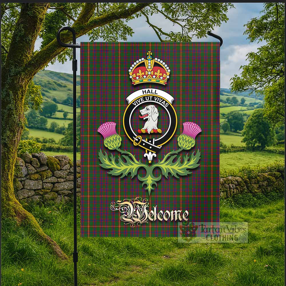 Hall Tartan Family Crest Garden Flag Royal Thistle Welcome Style - Tartan Vibes Clothing